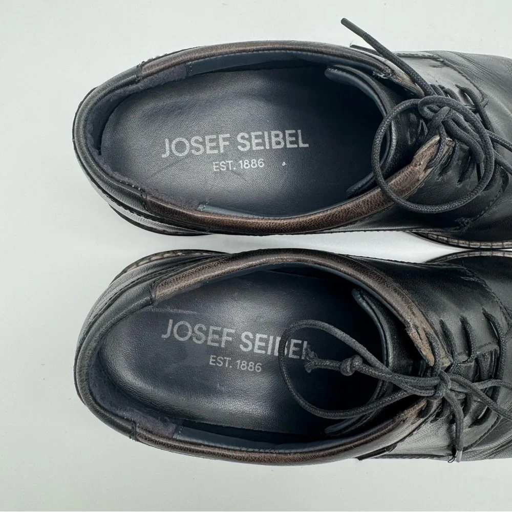 Josef Seibel Earl Black Leather Oxford Size 45/11-11.5